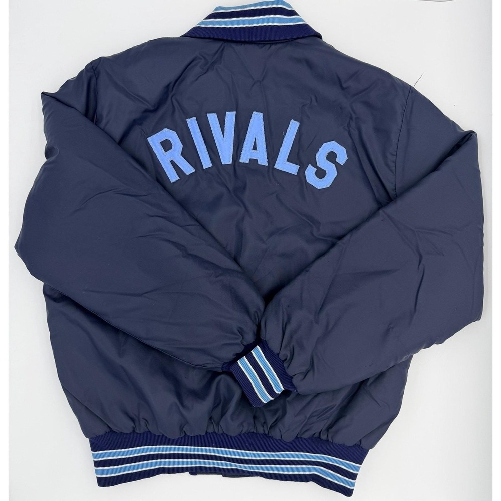 Vintage 80's Rivals Beverly Park Champions Bomber Jacket Mens‎ Large Navy Blue